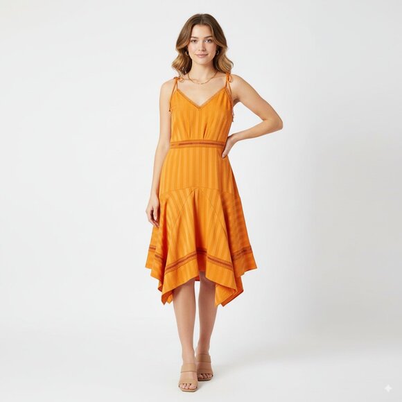 Keepsake ARROWS MIDI DRESS ORANGE - Picture 1 of 4
